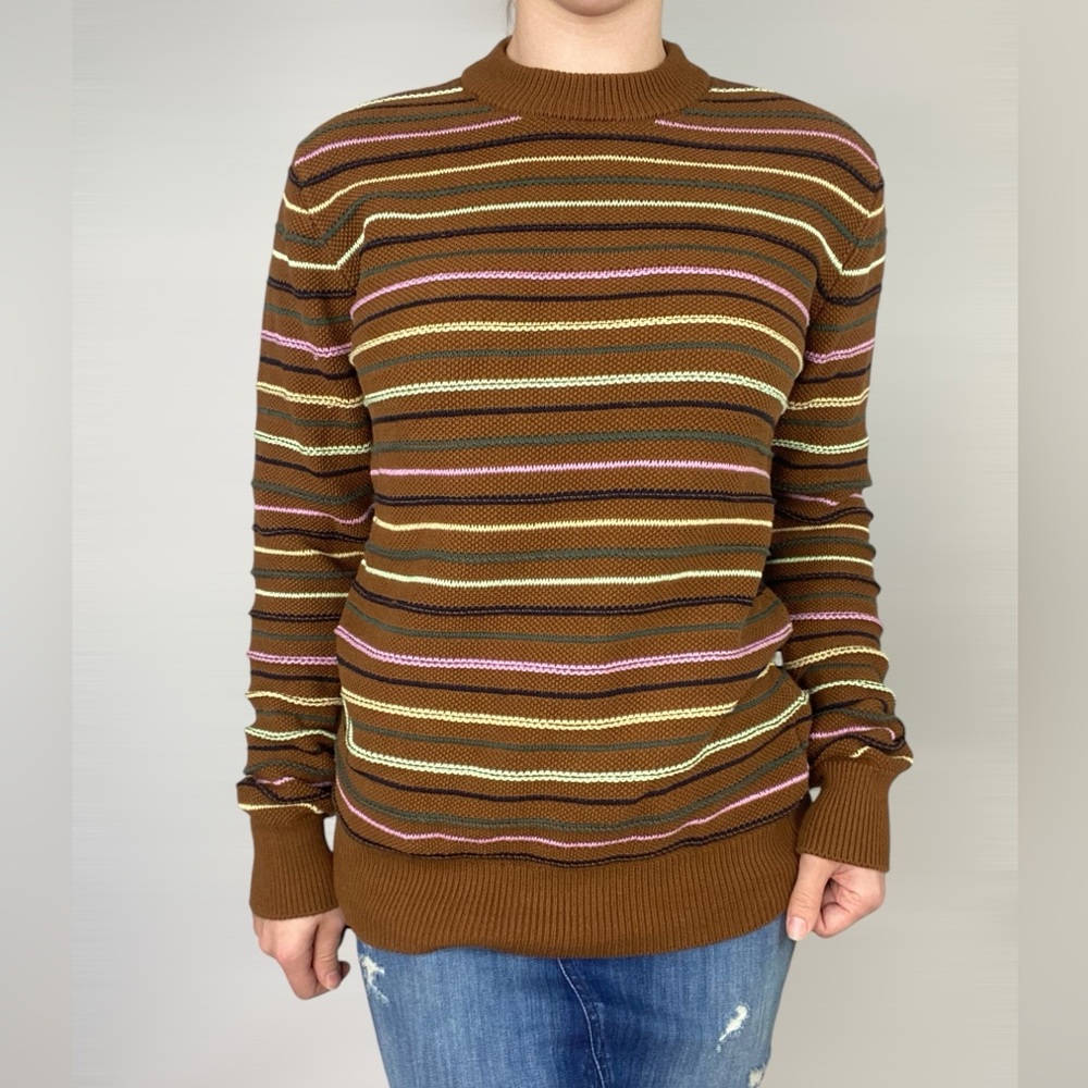 SCOTCH & SODA Organic Cotton Striped Structure Knitted Sweater Crewneck